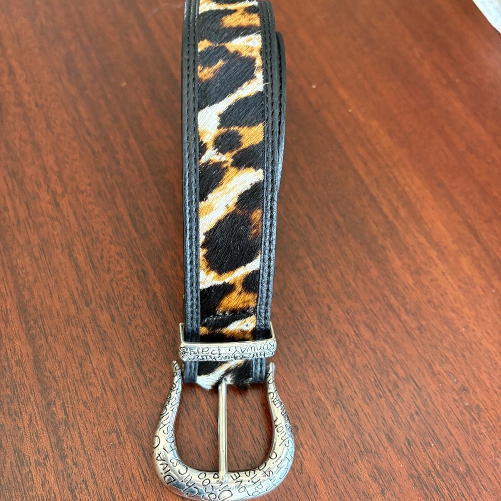 Brighton Belt.Animal Print.Black leather.40.5 IN